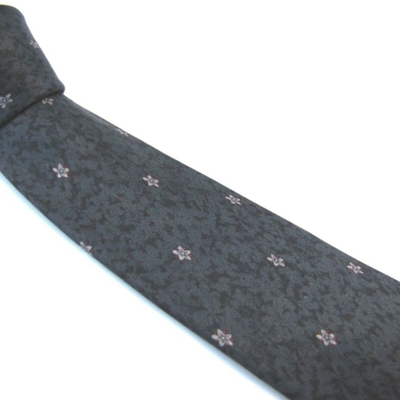 STEFANO RICCI Tie Gun Metal Gray Micro Floral - Picture 2 of 7